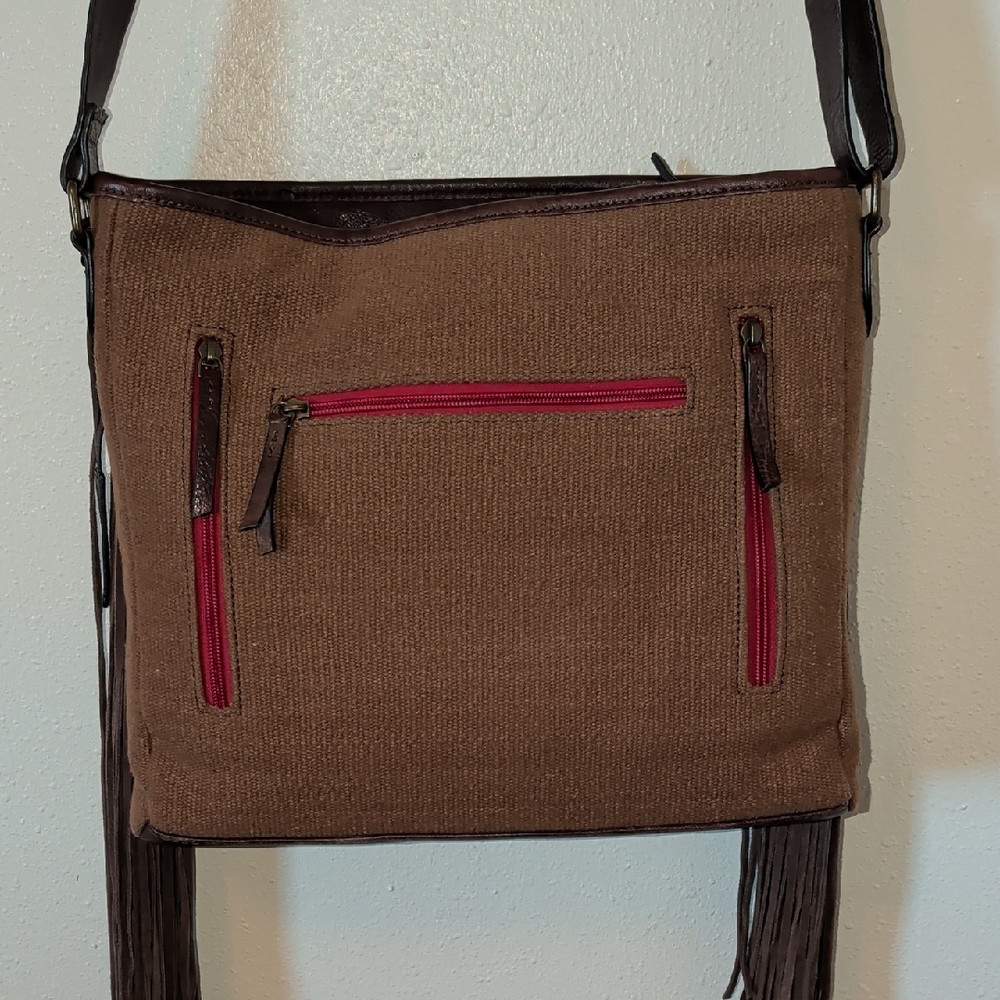 Ariat Brown and Multicolor Fringe Bag And Wallet Set - Picture 3 of 15
